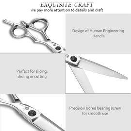 6.0 Inch Hair Salon Shears Japanese 440C Steel Sliding Cutting High Smoothness